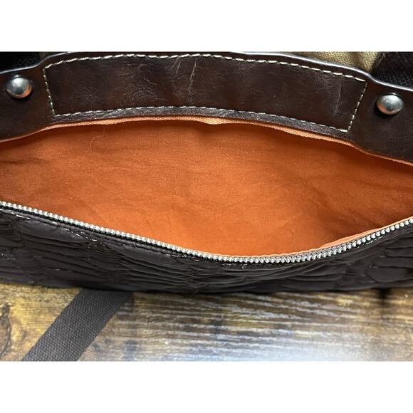 Fossil Key Per Quilted Messenger Bag Laptop Bag Computer Tote Brown & Or… - Picture 6 of 12